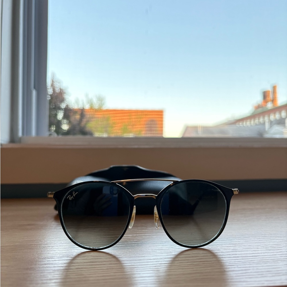 Ray-Ban Black and Gold Women's Sunglasses with Case - Picture 10 of 13